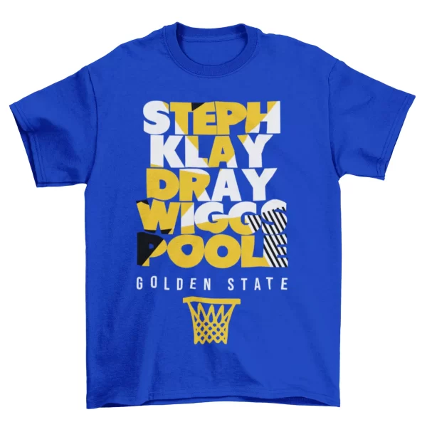 Golden State Basketball 5 Stars Shirt Royal Blue Jezsport.com