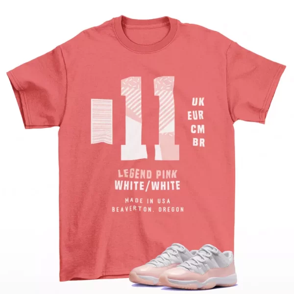 Sneaker Label Shirt Coral to Match Jordan 11 Low Legend Pink AH7860-160 Jezsport.com