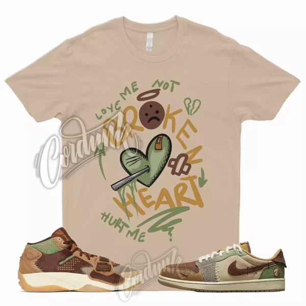 BROKE Shirt for 1 Low OG Zion Williamson Voodoo Flax Sesame Brown Green Fossil 2 Jezsport.com