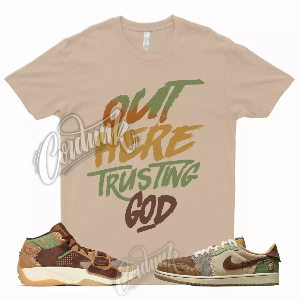 TG T Shirt for 1 Low OG Zion Williamson Voodoo Flax Sesame Brown Green Fossil 2 Jezsport.com