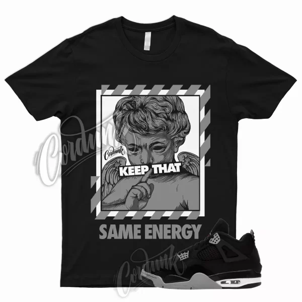 ENERGY T Shirt for 4 SE Black Canvas Light Steel Grey Shadow Red Particle 1 Gym Jezsport.com