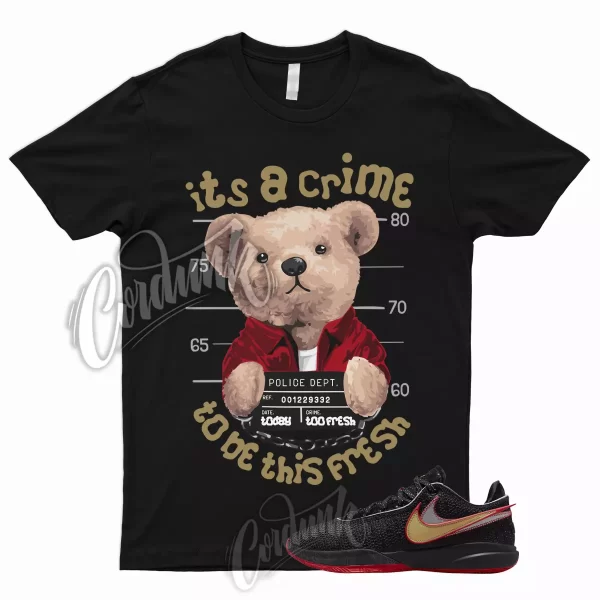 CRIME Shirt for Lebron 20 Black University Red Metallic Gold Silver Trinity Bred Jezsport.com