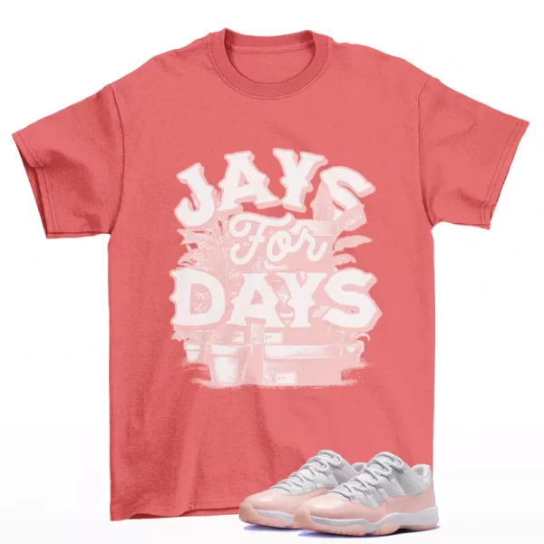 Stacked Sneaker Shirt Coral to Match Jordan 11 Low Legend Pink AH7860-160 Jezsport.com