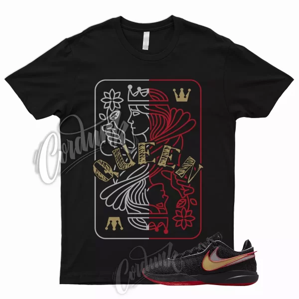 QUEEN Shirt for Lebron 20 Black University Red Metallic Gold Silver Trinity Bred Jezsport.com