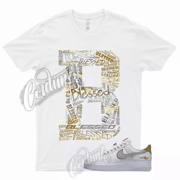 BLS T Shirt for Air Force 1 Low NOLA Silver Glitter Metallic Gold University Red Jezsport.com