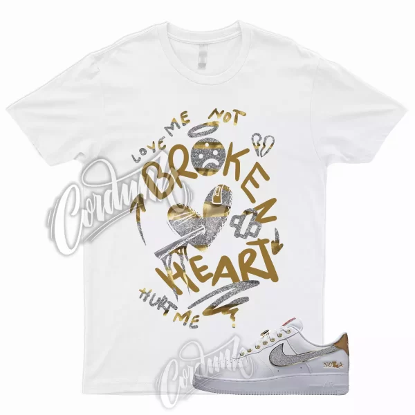 BROKE Shirt for Air Force 1 Low NOLA Silver Glitter Metallic Gold University Red Jezsport.com