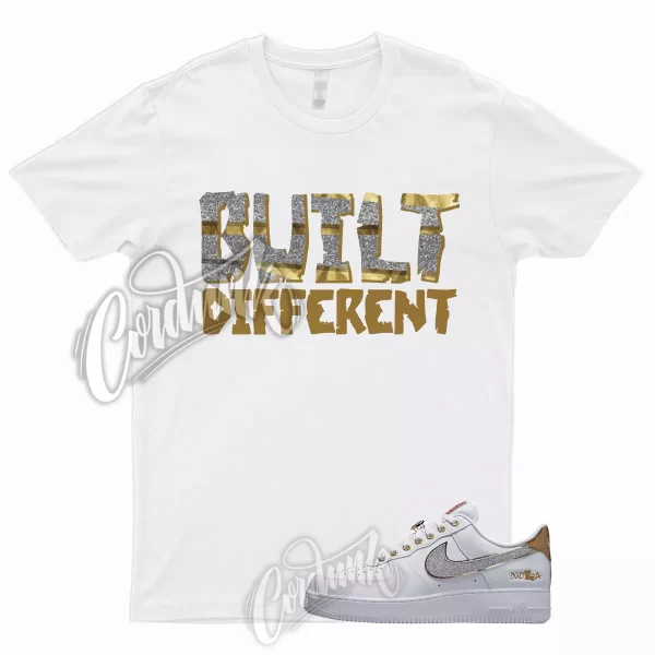 BUILT Shirt for Air Force 1 Low NOLA Silver Glitter Metallic Gold University Red Jezsport.com