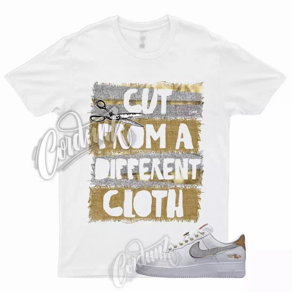 CUT T Shirt for Air Force 1 Low NOLA Silver Glitter Metallic Gold University Red Jezsport.com