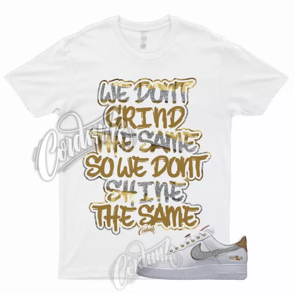 GRIND Shirt for Air Force 1 Low NOLA Silver Glitter Metallic Gold University Red Jezsport.com