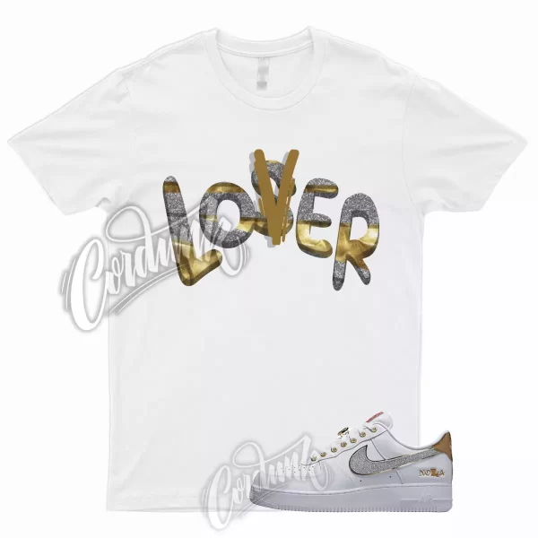 LO T Shirt for Air Force 1 Low NOLA Silver Glitter Metallic Gold University Red Jezsport.com