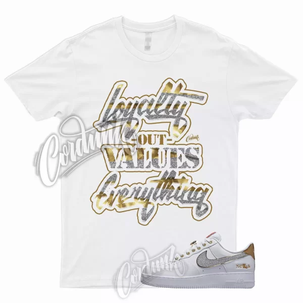 LYLTY Shirt for Air Force 1 Low NOLA Silver Glitter Metallic Gold University Red Jezsport.com