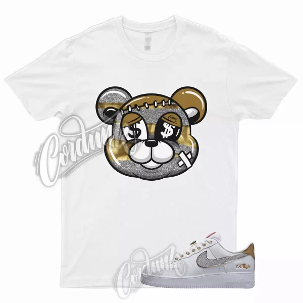 STICH Shirt for Air Force 1 Low NOLA Silver Glitter Metallic Gold University Red Jezsport.com