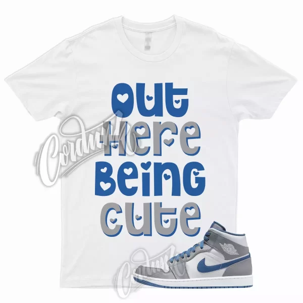 CUTE T Shirt for 1 Mid True Blue Cement Shadow Grey 3 Low High Dunk Jordan Jezsport.com