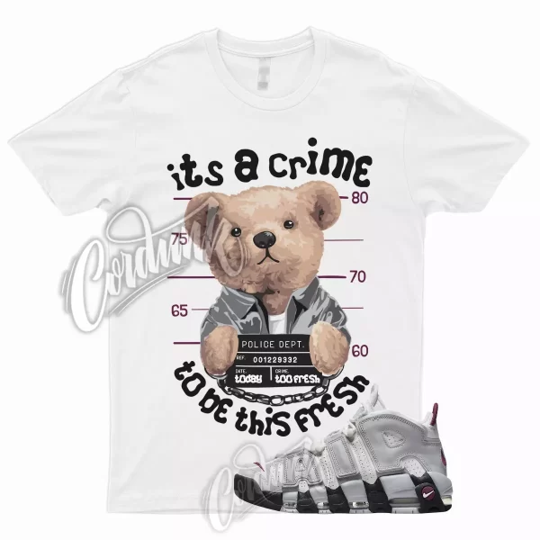 CRIME Shirt for Air More Uptempo Mulberry Grey White Bordeaux Maroon Max Plus 1 Jezsport.com