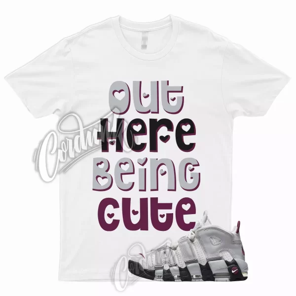 CUTE TShirt for Air More Uptempo Mulberry Grey White Bordeaux Maroon Max Plus 1 Jezsport.com