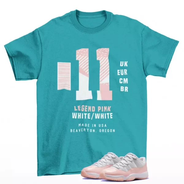 Sneaker Label Shirt Teal to Match Jordan 11 Low Legend Pink AH7860-160 Jezsport.com