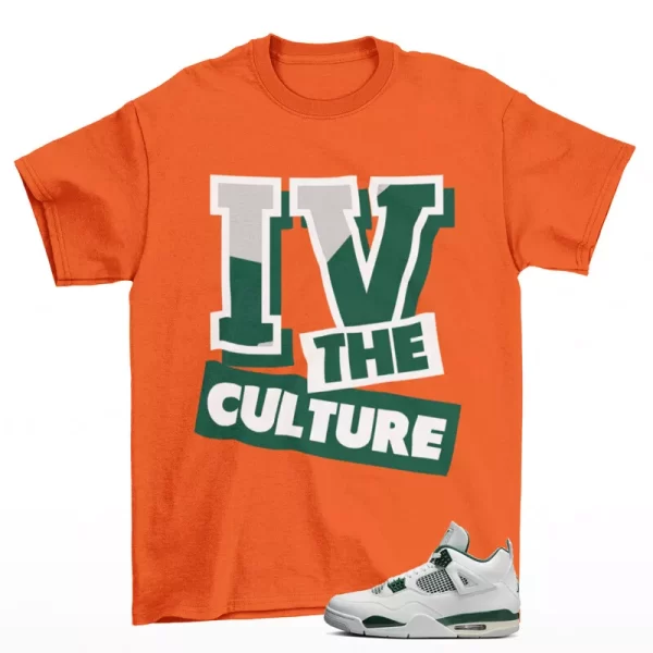 Culture Sneaker Shirt Orange to Match Jordan 4 Oxidized Green FQ8138-103 Jezsport.com