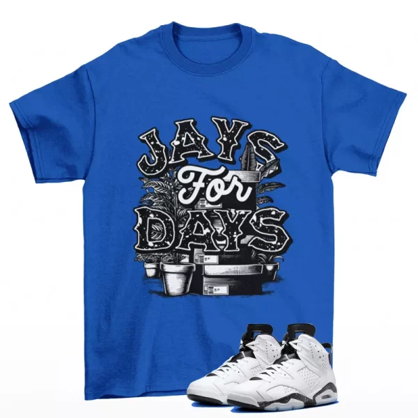 Stacked Sneaker Shirt Royal to Match Jordan 6 Retro Reverse Oreo CT8529-112 Jezsport.com