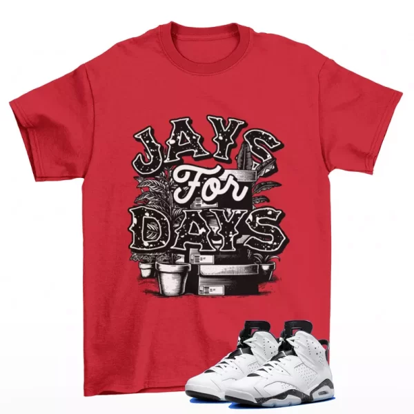 Stacked Sneaker Shirt Red to Match Jordan 6 Retro Reverse Oreo CT8529-112 Jezsport.com