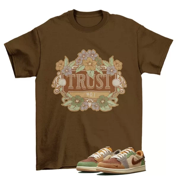 Trust no One Brown Shirt to Match AIR JORDAN 1 RETRO LOW VOODOO / DZ7292-200 Jezsport.com