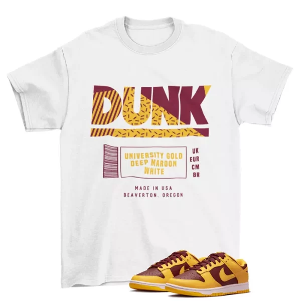 Box Label Dunk Shirt to Match Dunk Low Arizona State Yellow Bordeaux / DD1391-70 Jezsport.com