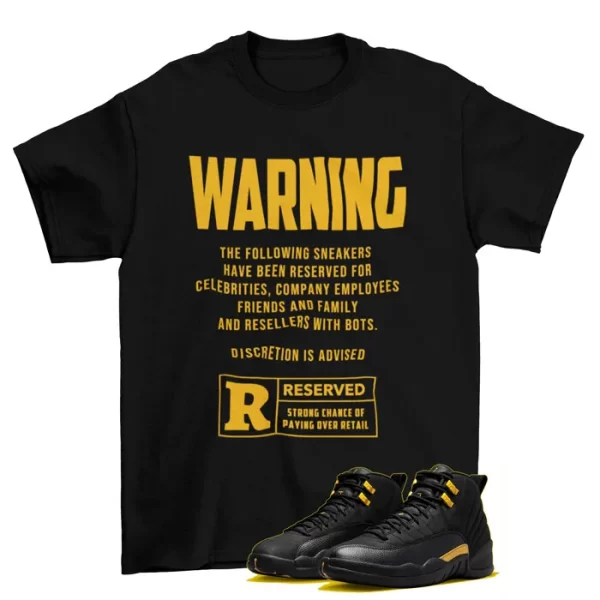 Reserved Black Taxi Shirt to Match Jordan 12 Retro Black Taxi CT8013-071 Jezsport.com