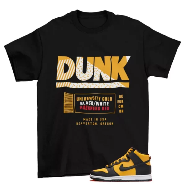 Dunk Box Label Shirt to Match Dunk High Reverse Goldenrod /DD1399-700 Jezsport.com