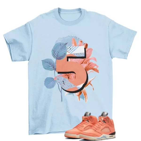 Floral Five Sneaker Shirt to Match Jordan 5 Retro Crimson Bliss DV4982-641 Jezsport.com