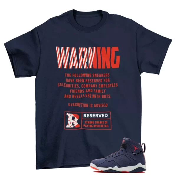 Reserved Sneaker Shirt to Match Jordan 7 Retro Quai 54 DV0577-500 Jezsport.com