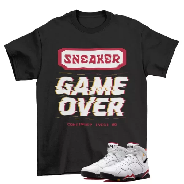 Game Over Cardinal Shirt Black to Match Jordan 7 Retro Cardinal CU9307-106 Jezsport.com