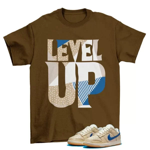 Level Up Shirt Brown to Match Dunk Low Montreal Bagel Sesame / DZ4853-200 Jezsport.com