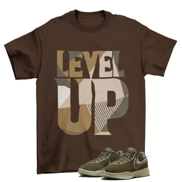 Level Up Sneaker Shirt To Match Lebron 20 Olive Green / DV1193-901 Jezsport.com