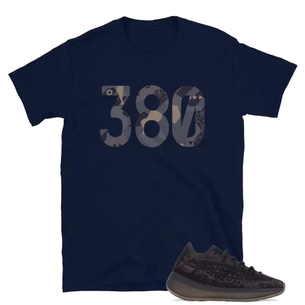 380 Pattern Shirt to Match Yeezy Boost 380 Onyx Sneakers / Navy T-Shirt Jezsport.com