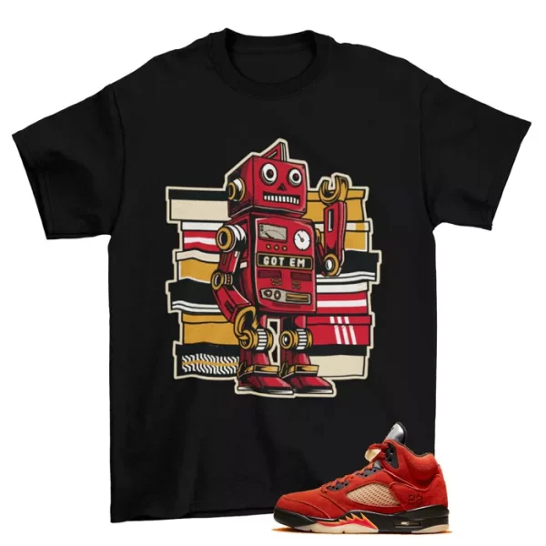 Sneaker Bot Shirt Black to Match Jordan 5 Retro Dunk on Mars DD9336-800 Jezsport.com