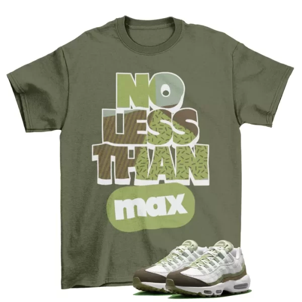 No Less Shirt to Match Air Max 95 White Medium Olive / FD0780-100 Jezsport.com