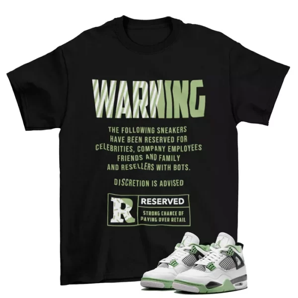 Reserved Sneaker Shirt to Match Jordan 4 Retro Seafoam Oil Green AQ9129-103 Jezsport.com