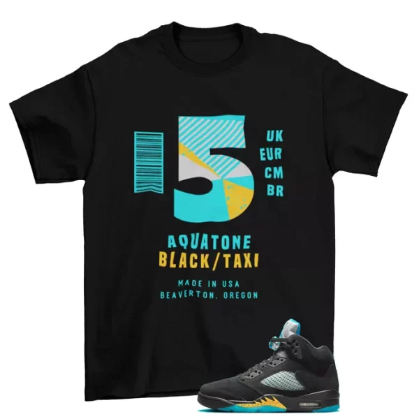 Box Label Aqua Shirt to Match Jordan 5 Retro Aqua DD0587-047 Jezsport.com