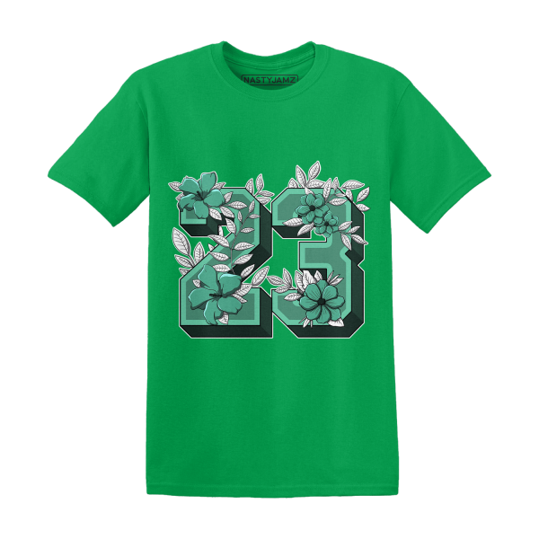 High OG Green Glow 1s T Shirt Match 23 Floral Jezsport.com