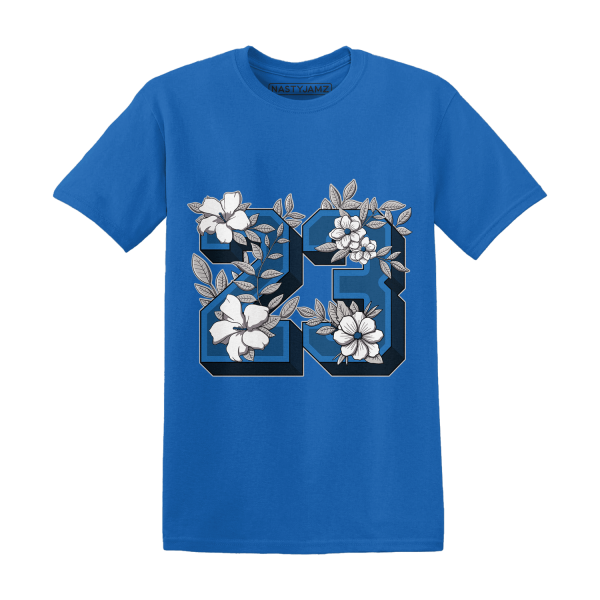 Industrial Blue 4s T Shirt Match 23 Floral Jezsport.com