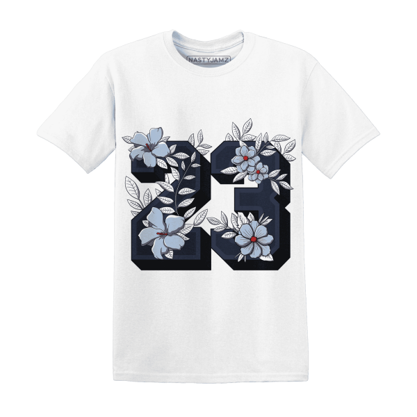 White Navy 6s T Shirt Match 23 Floral Jezsport.com