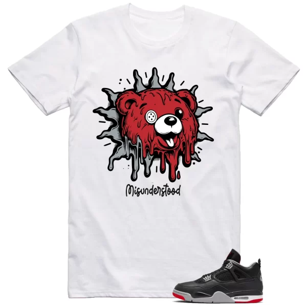 Jordan 4 Bred Reimagined Outfit Matching Shirt Dripping Bear Jezsport.com