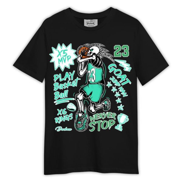 Black Green Glow 3s Shirt, Never Stop G.O.A.T Shirt Green Glow 3s Outfit Matching Jordan Shirt Jezsport.com