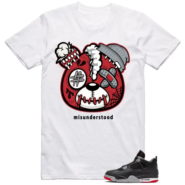 Jordan 4 Bred Reimagined Outfit Matching Shirt Teddy Bear Jezsport.com