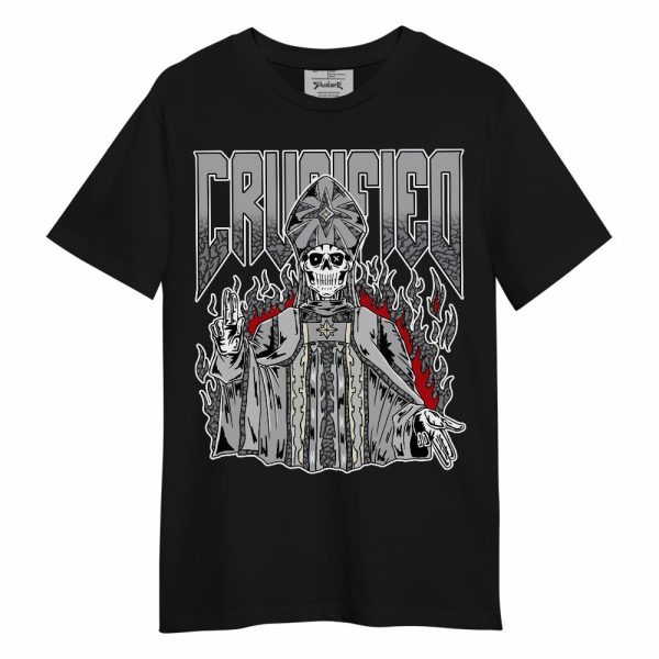 Cement Grey 3s Shirt - Crucified Skeleton Unisex Shirt Matching Jordan Shirt Jezsport.com