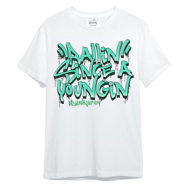 Black Green Glow 3s Shirt, Ballin Since A Youngin Typo Green Glow 3s Unisex Shirt Matching Jordan Shirt Jezsport.com