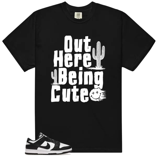 Being Cute Shirt to Match Dunk Low White Black Panda Jezsport.com