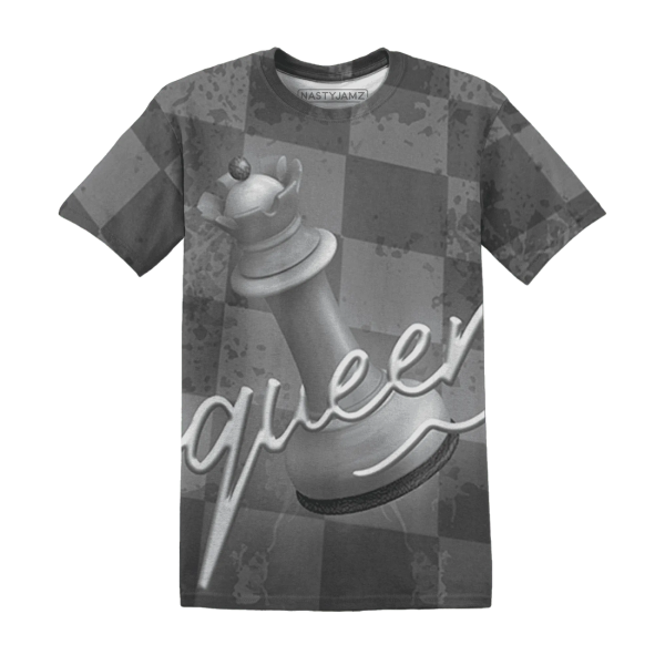 Cement Grey 3s T Shirt Match Black Queen 3D Jezsport.com