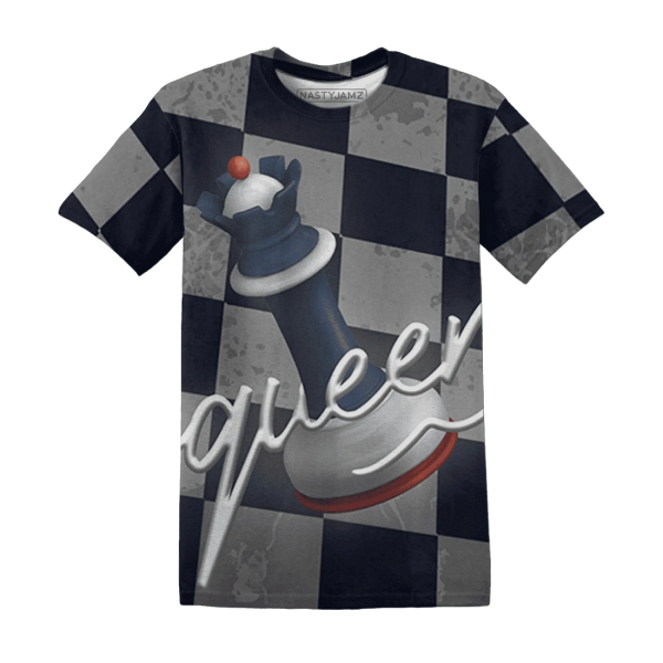 White Navy 6s T Shirt Match Black Queen 3D Jezsport.com