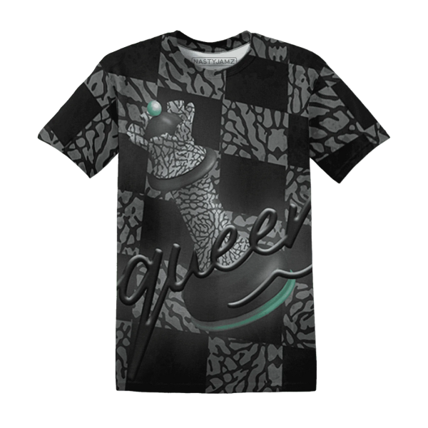 Green Glow 3s T Shirt Match Black Queen 3D Jezsport.com