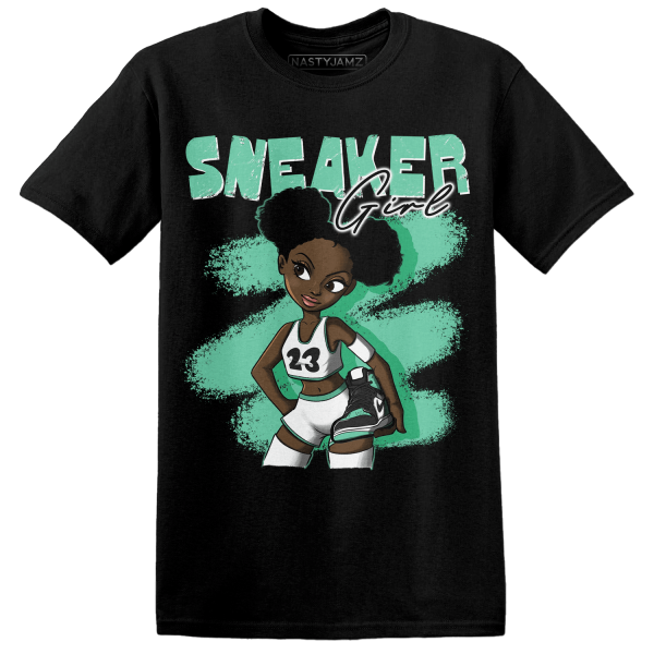 High OG Green Glow 1s T Shirt Match Black Sneaker Girl Jezsport.com